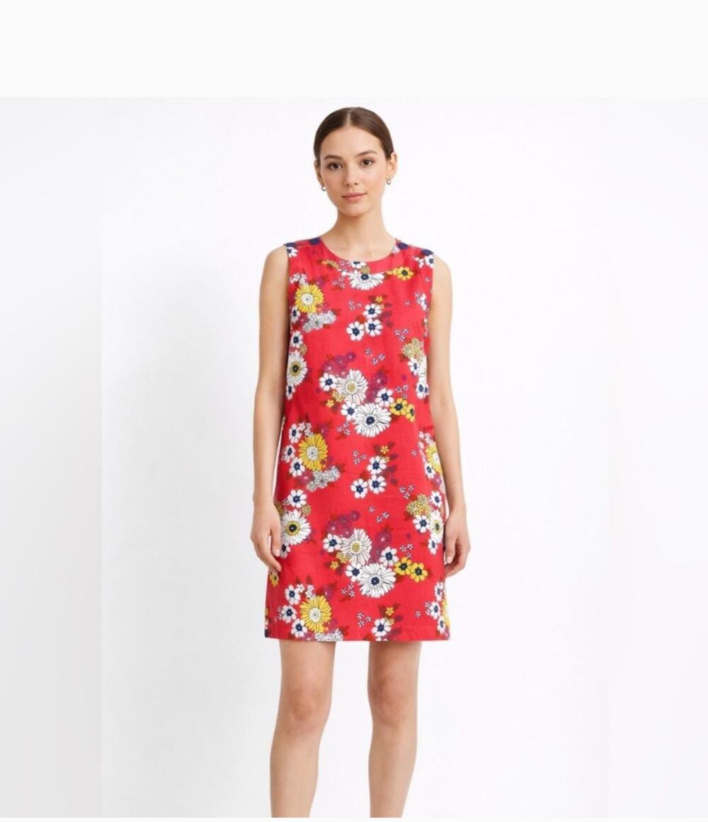 NWT ModCloth Women's Sleeveless Floral Retro Woven Shift Dress Red Size 1X